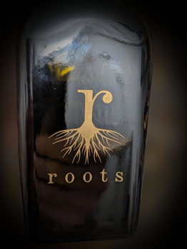 Glasgravur Roots aufgefüllt mit Gold